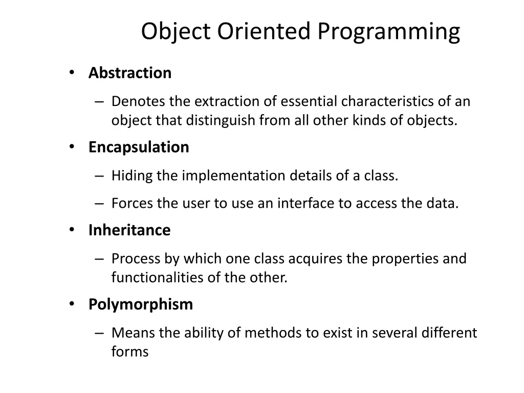 object oriented programming