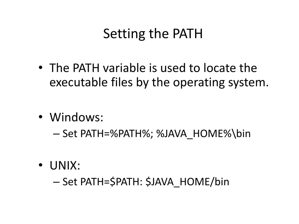 setting the path