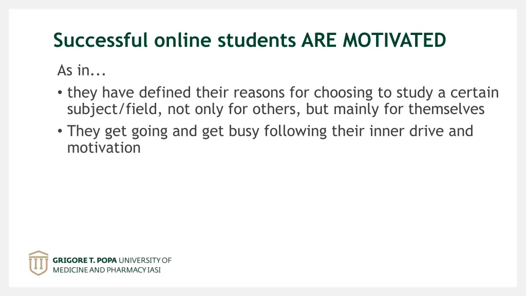 successful online students are motivated