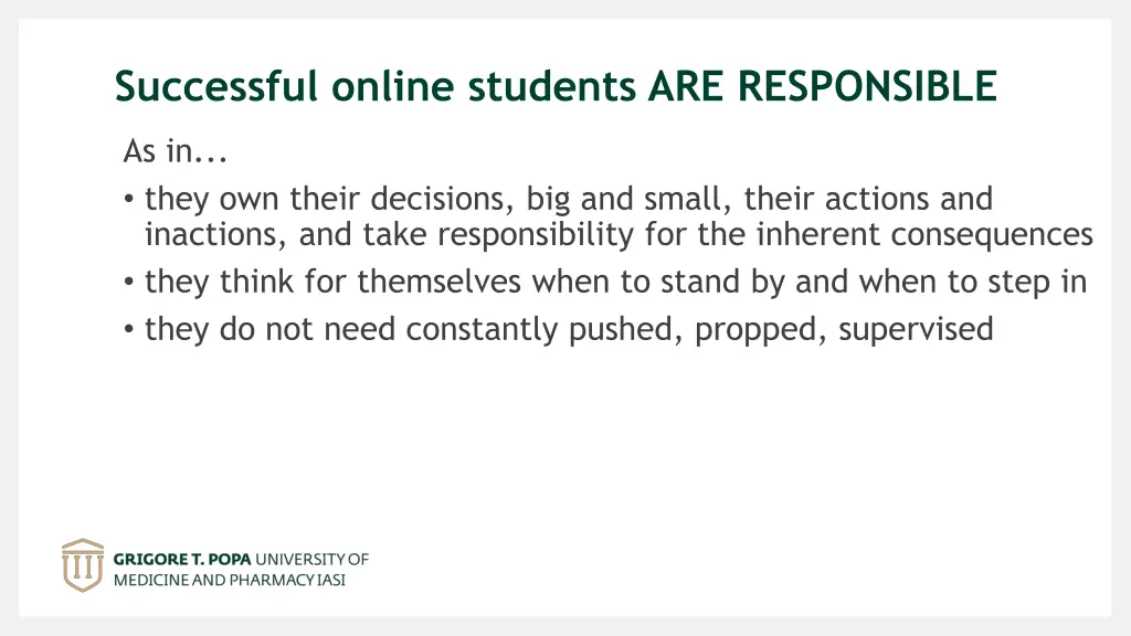 successful online students are responsible