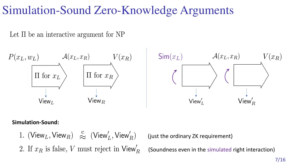simulation sound zero knowledge arguments
