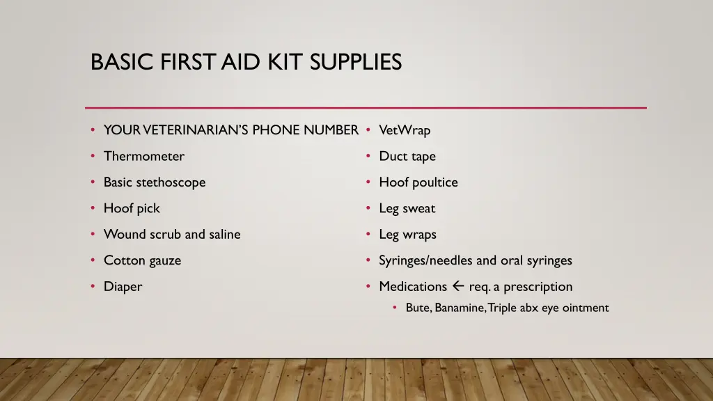 basic first aid kit supplies