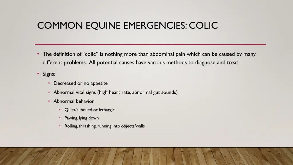 common equine emergencies colic