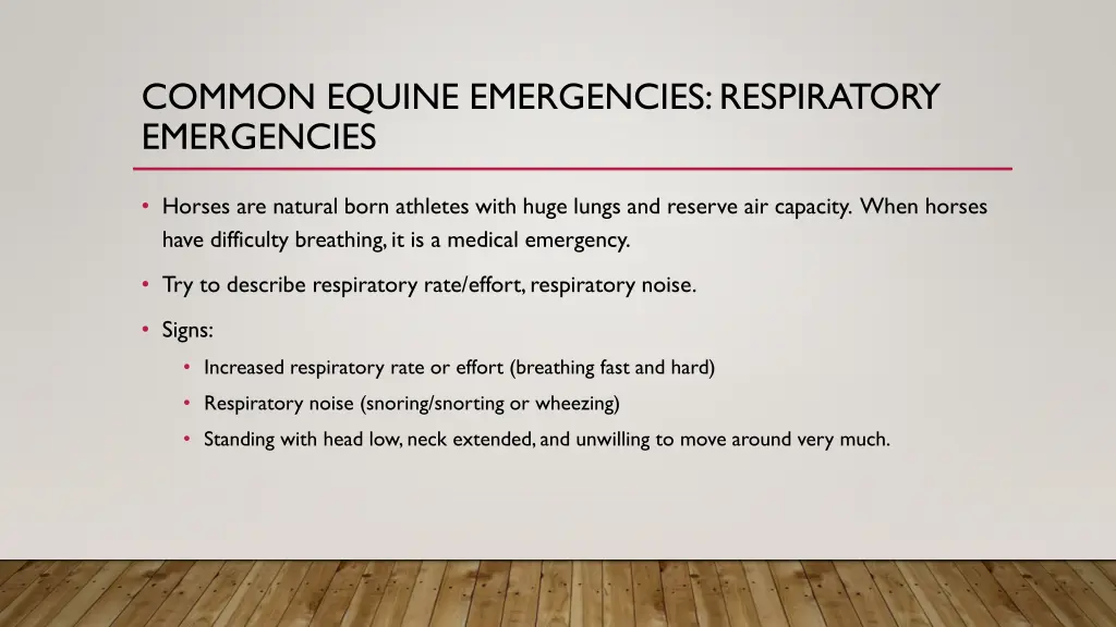 common equine emergencies respiratory emergencies