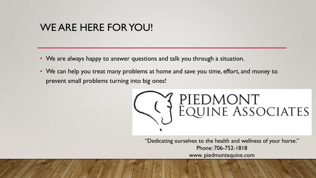 we are here for you