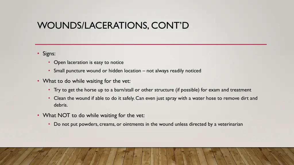 wounds lacerations cont d
