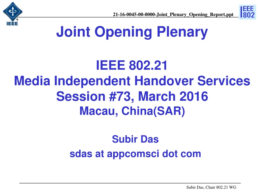21 16 0045 00 0000 joint plenary opening report