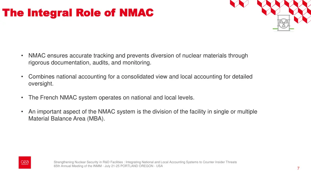 the integral role of nmac the integral role