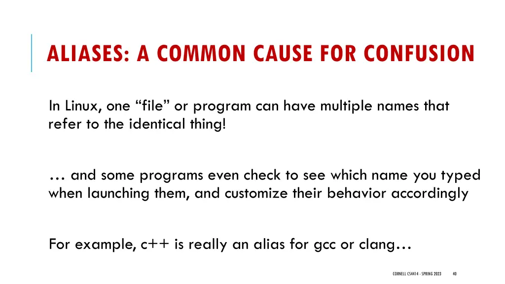 aliases a common cause for confusion
