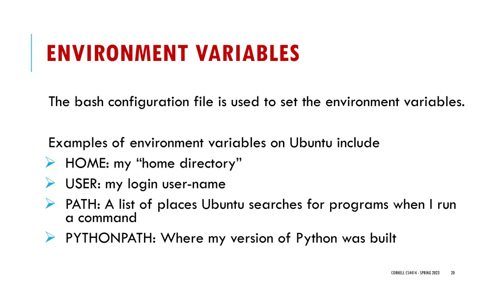 environment variables