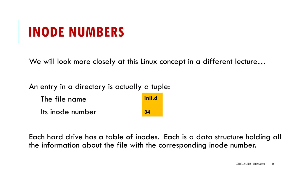 inode numbers