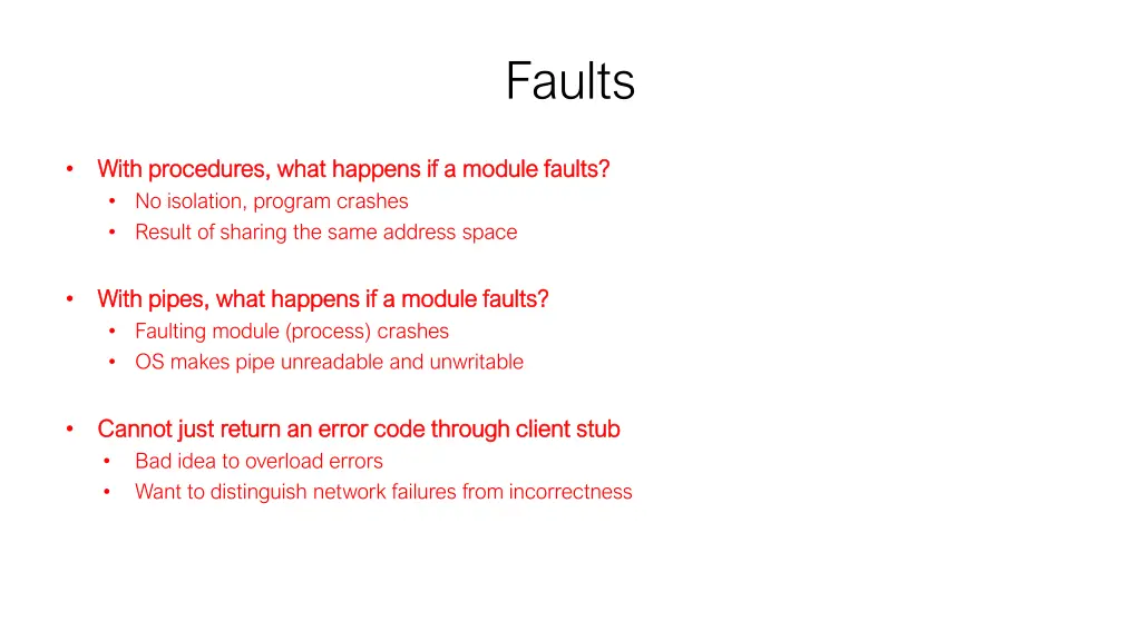 faults