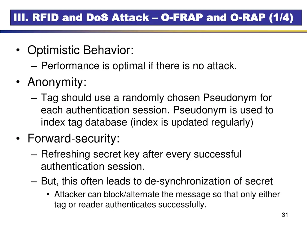 iii rfid and iii rfid and dos 2