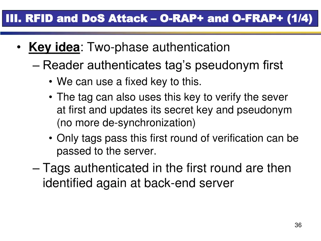 iii rfid and iii rfid and dos 6