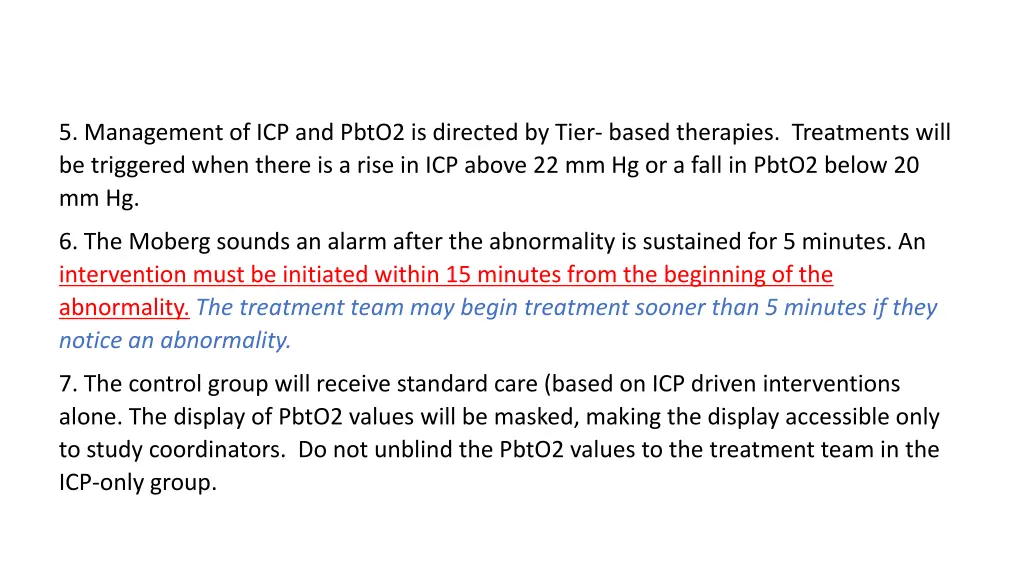 5 management of icp and pbto2 is directed by tier