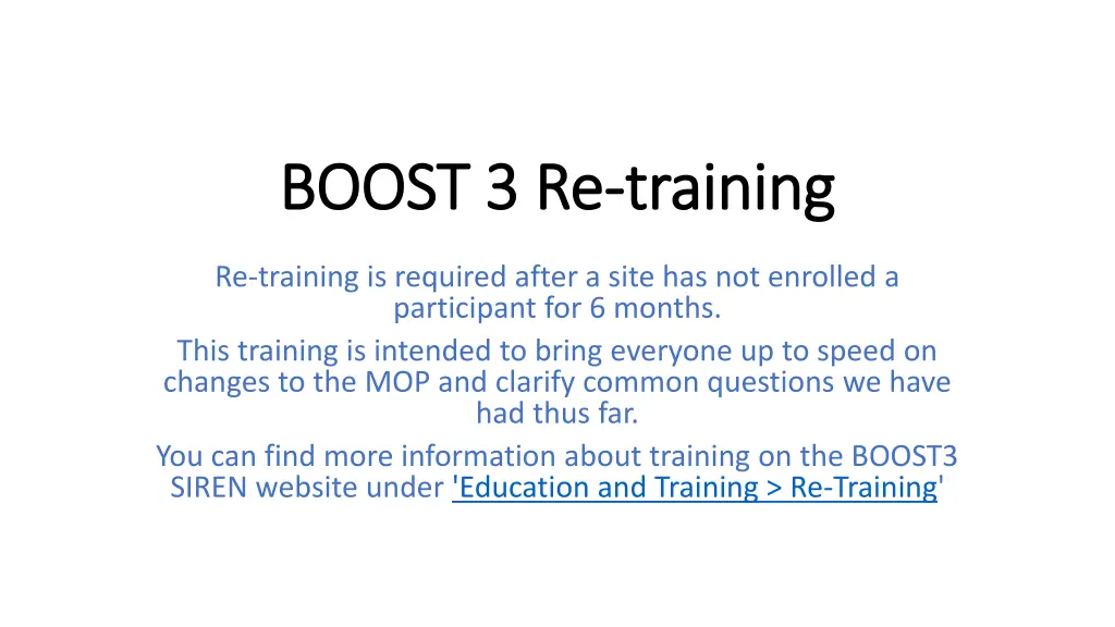 boost 3 re boost 3 re training