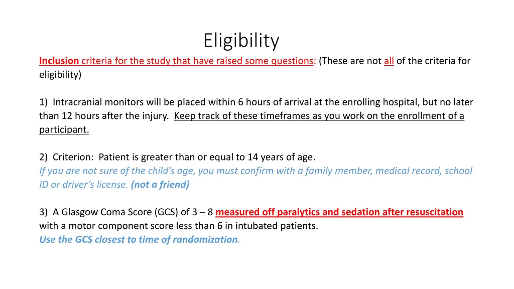 eligibility
