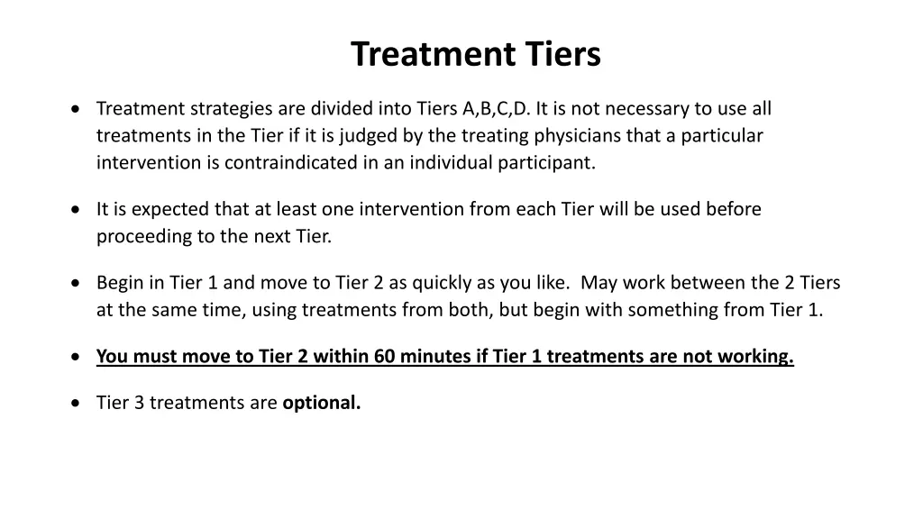 treatment tiers