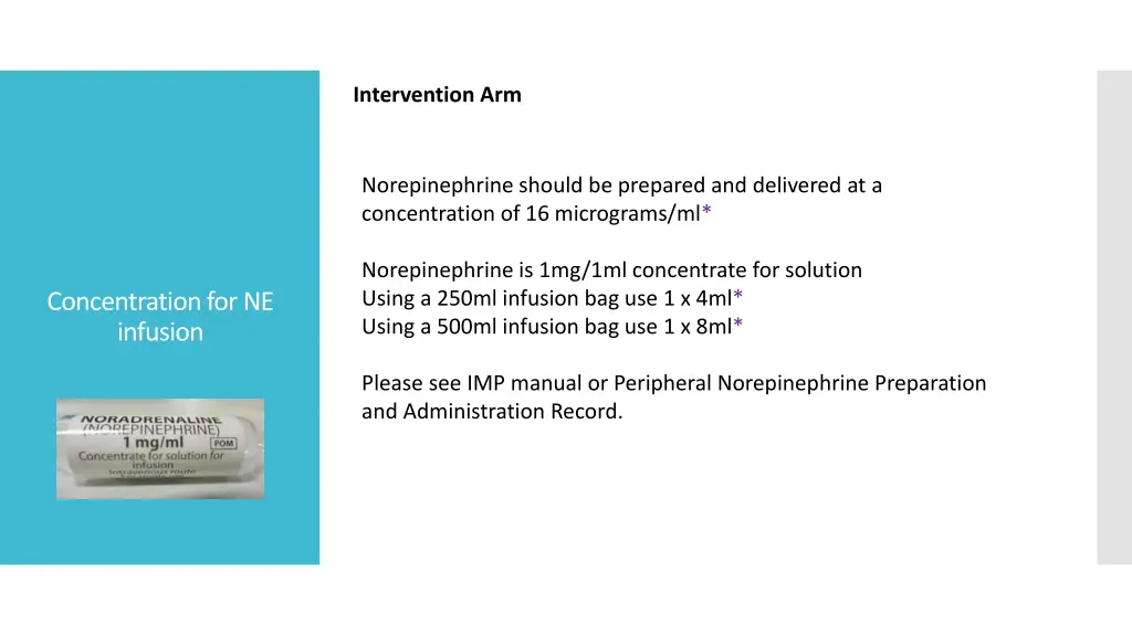 intervention arm