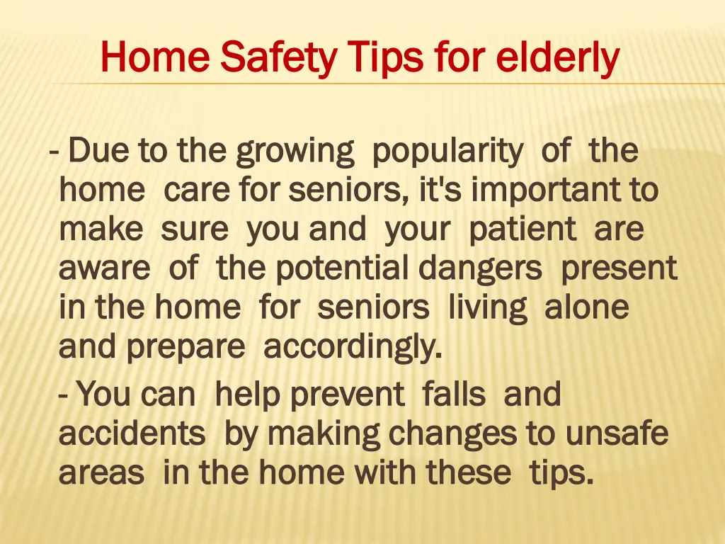 home safety tips for elderly home safety tips