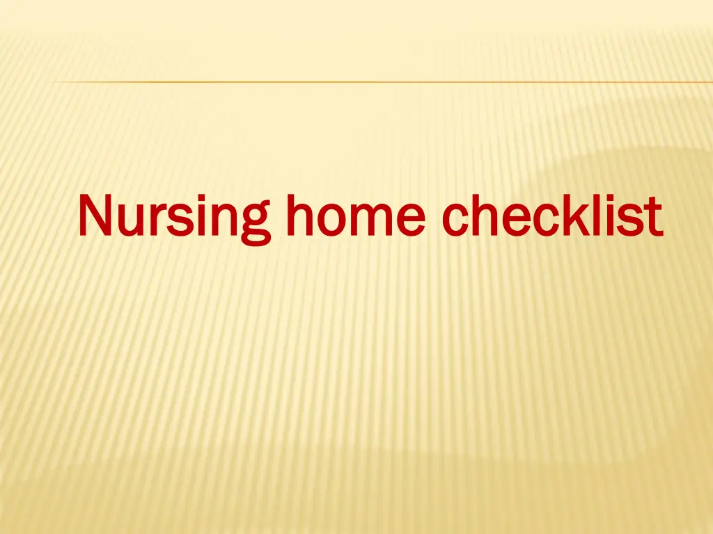 nursing home checklist nursing home checklist