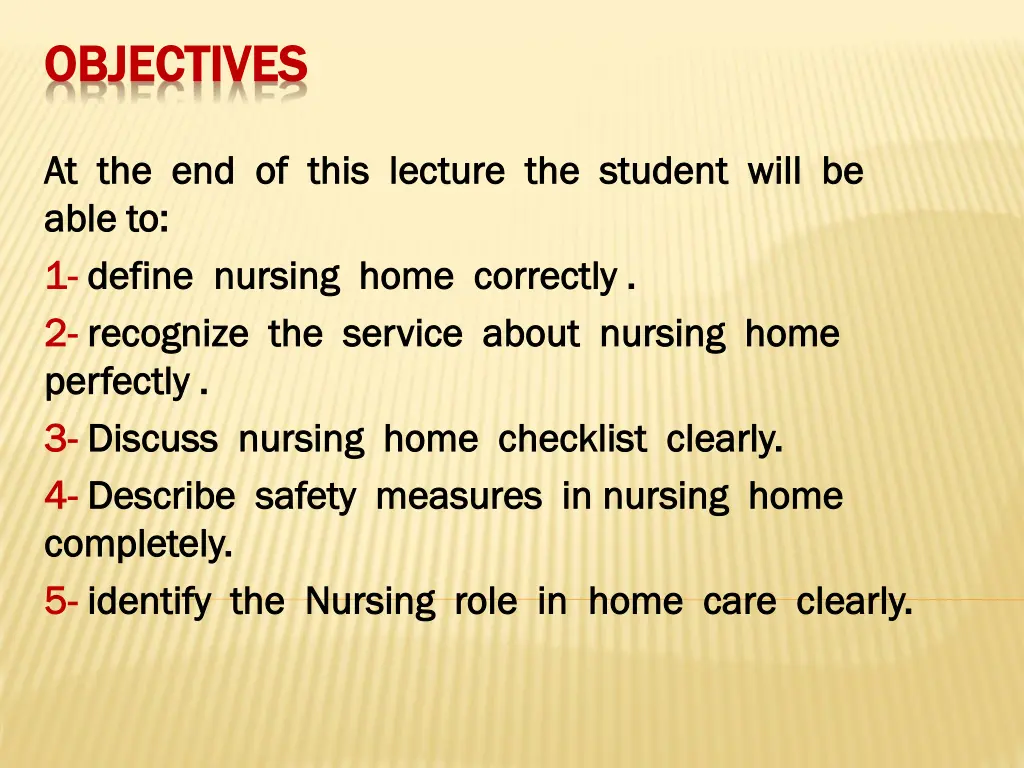 objectives objectives