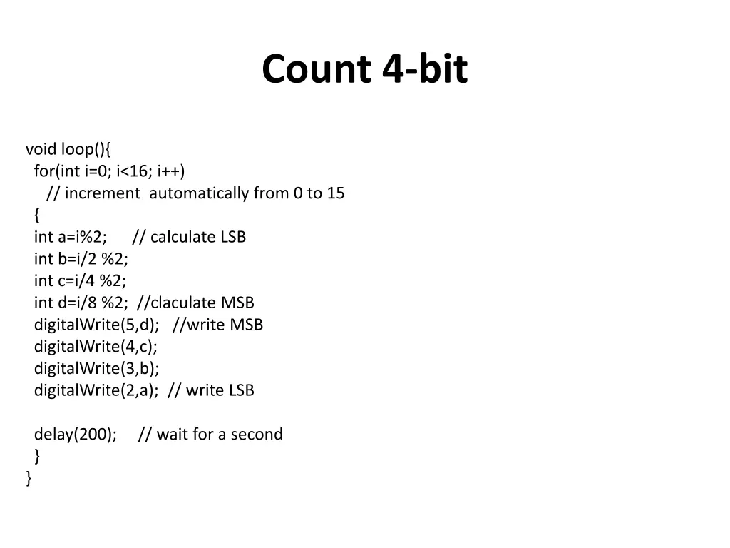 count 4 bit 1