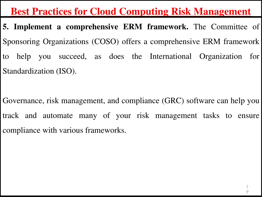 best practices for cloud computing risk management 2