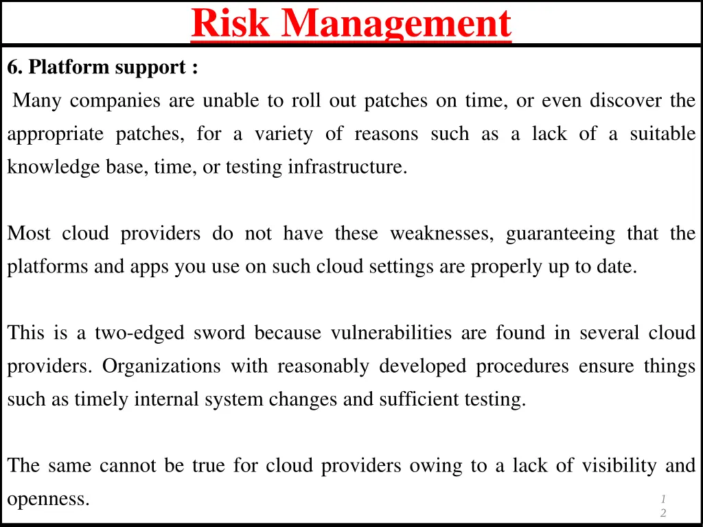 risk management 7