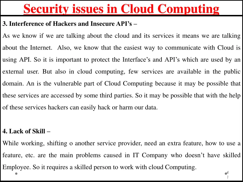 security issues in cloud computing 1