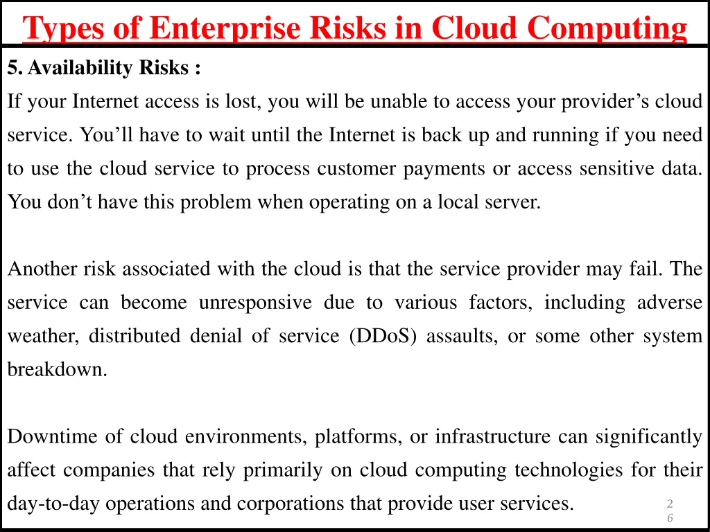 types of enterprise risks in cloud computing 5