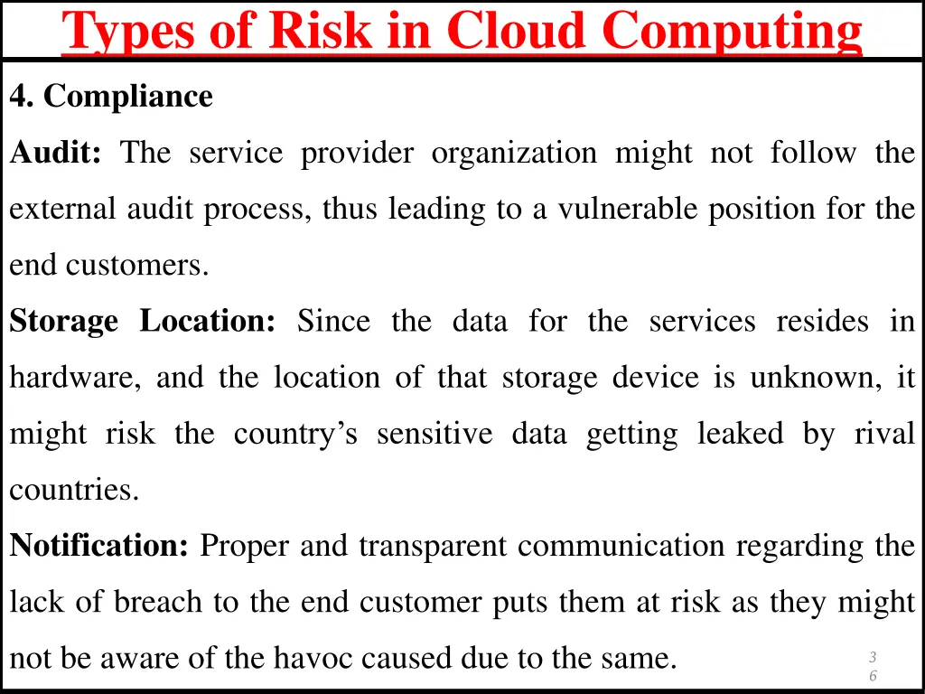 types of risk in cloud computing 5