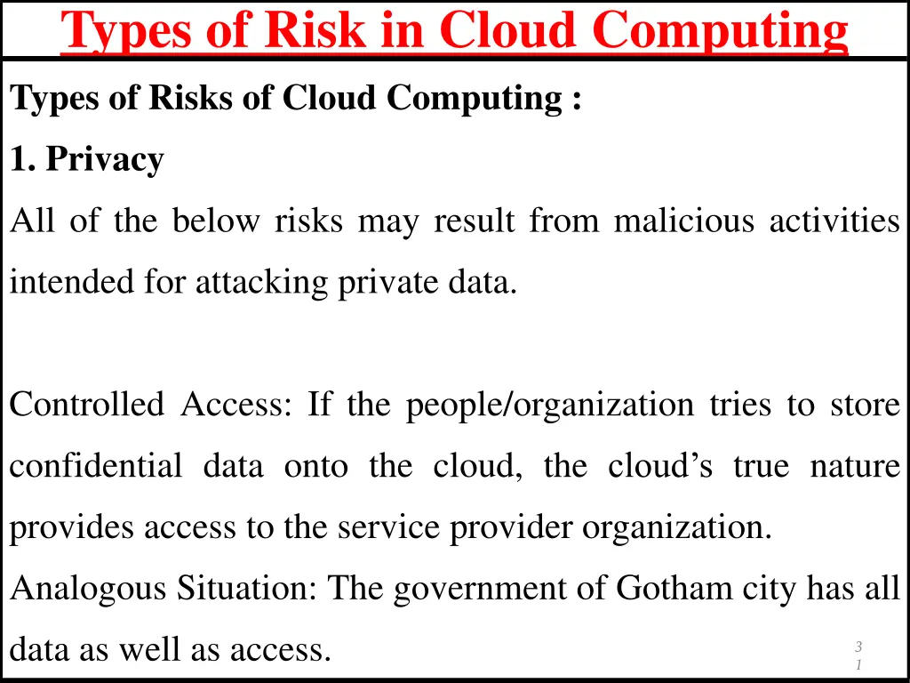 types of risk in cloud computing