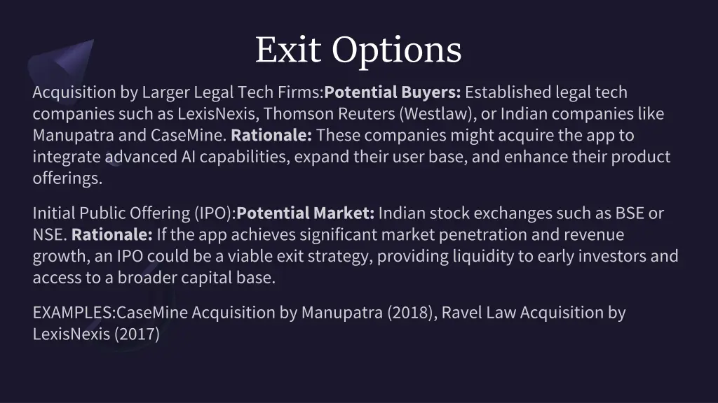 exit options
