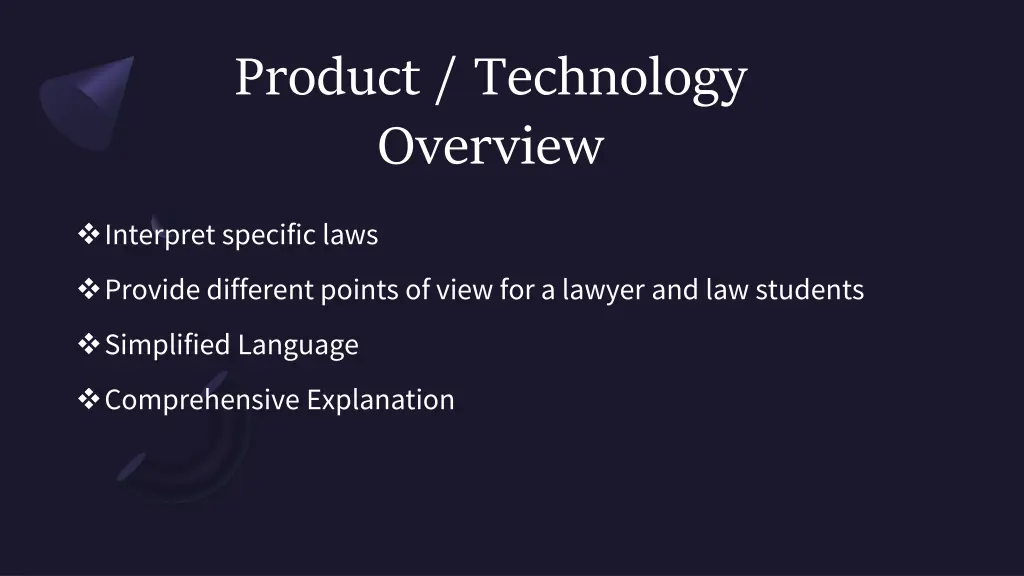 product technology overview