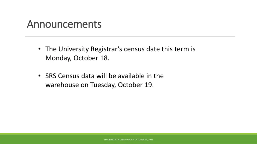 announcements announcements