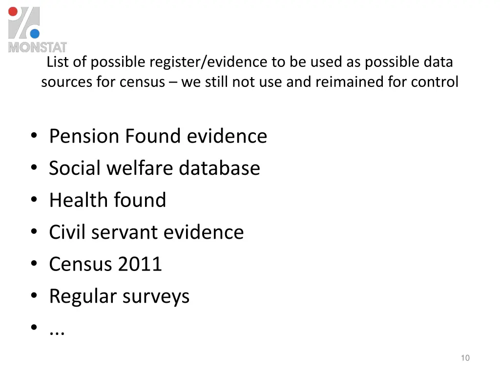 list of possible register evidence to be used 1