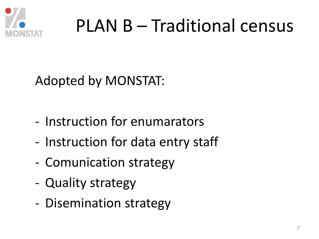 plan b traditional census