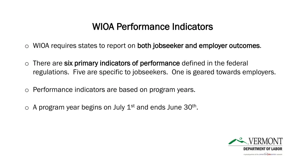 wioa performance indicators wioa performance