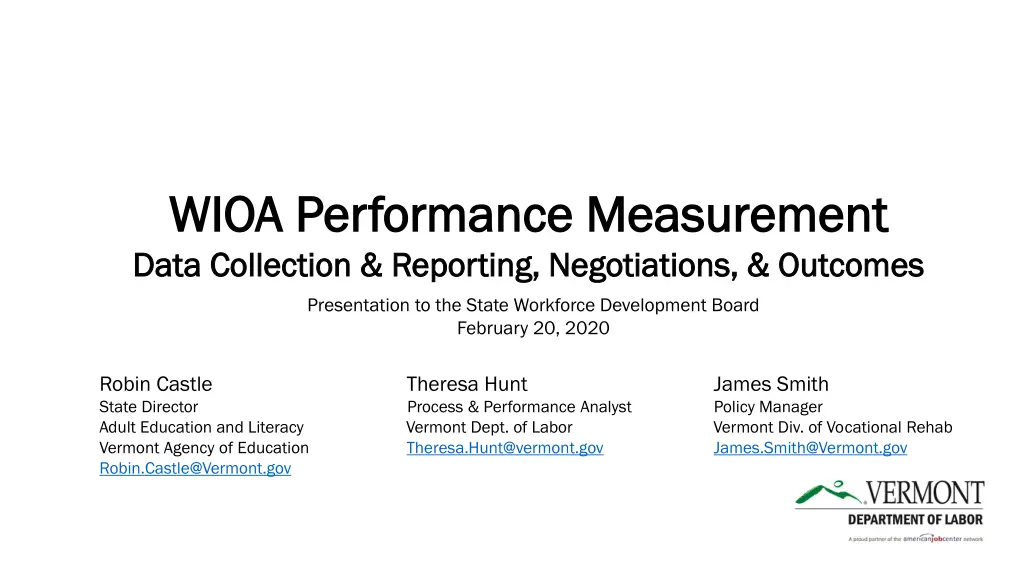 wioa performance measurement wioa performance