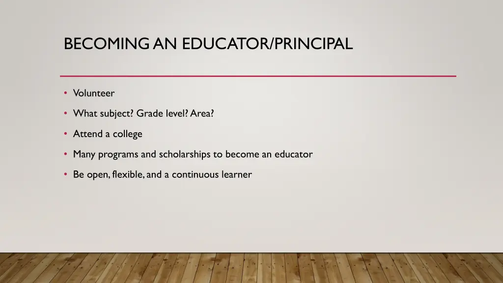 becoming an educator principal