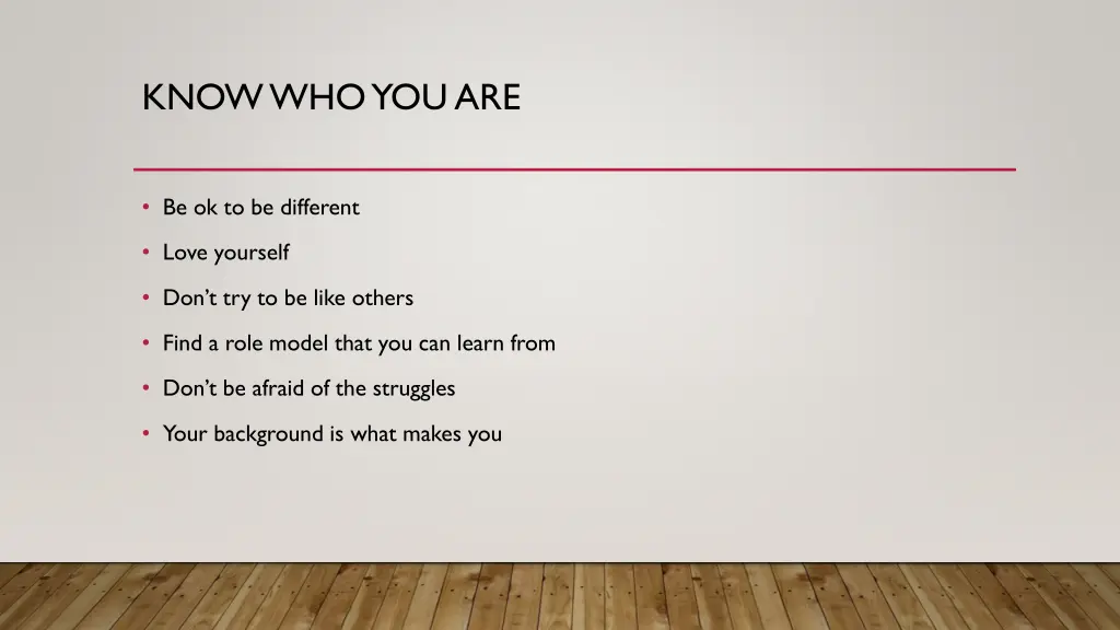 know who you are