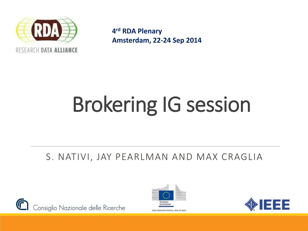 4 rd rda plenary amsterdam 22 24 sep 2014