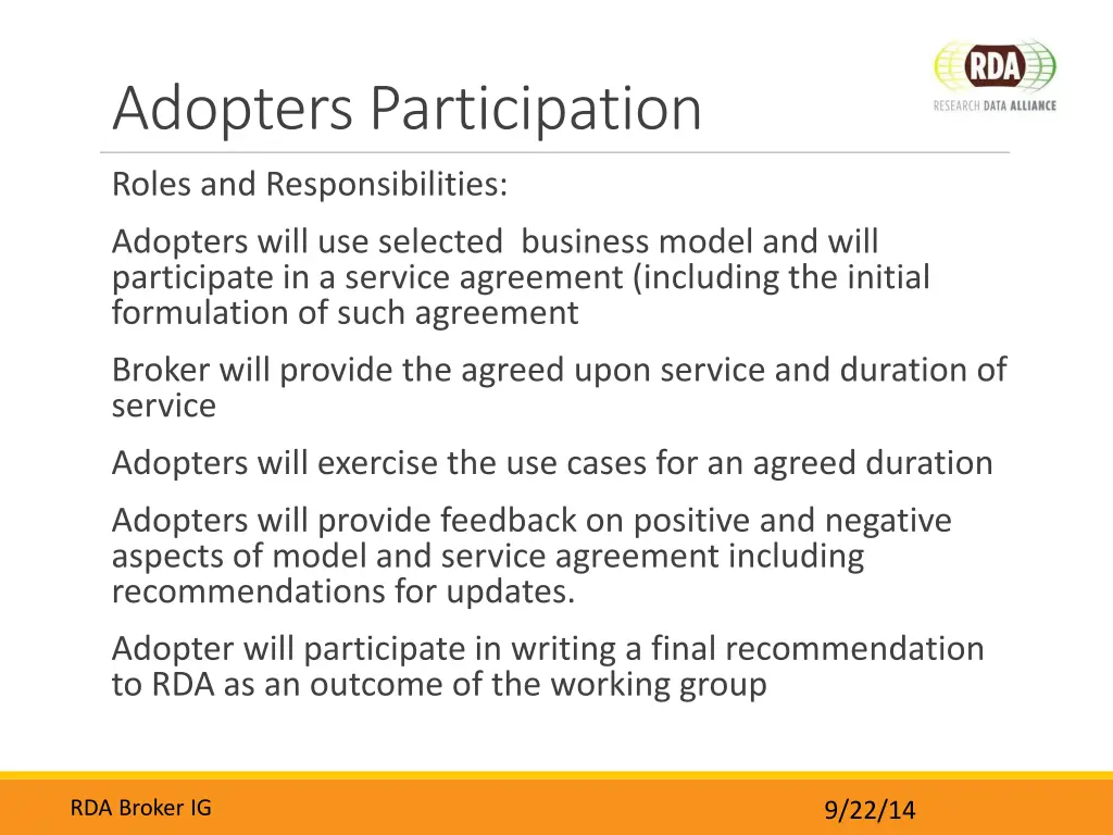 adopters participation