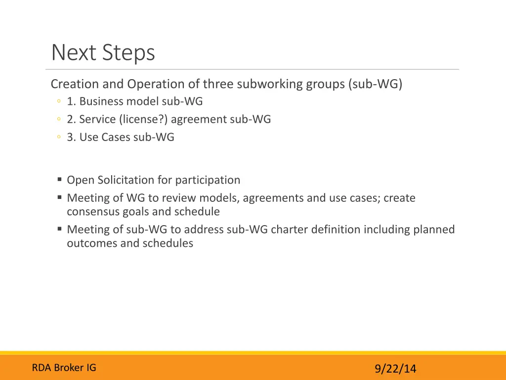 next steps