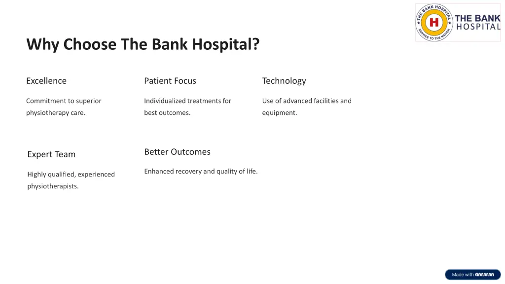 why choose the bank hospital