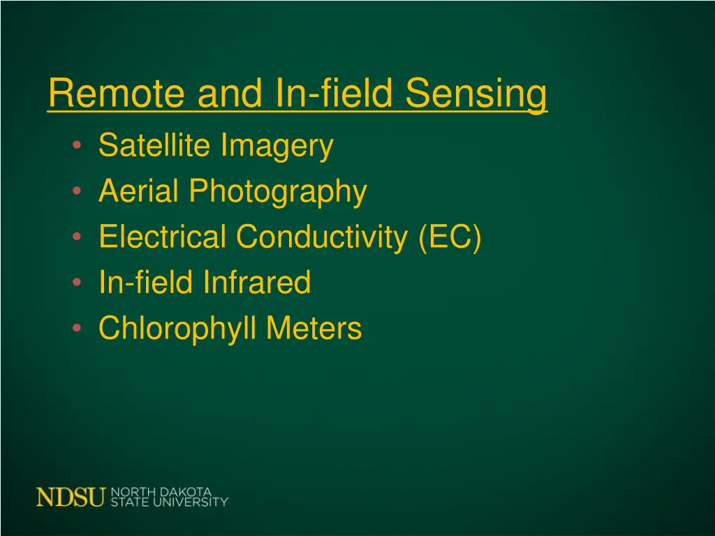 remote and in field sensing satellite imagery