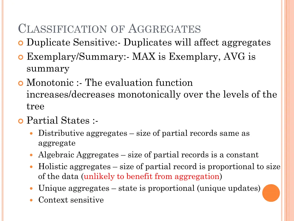 c lassification of a ggregates duplicate