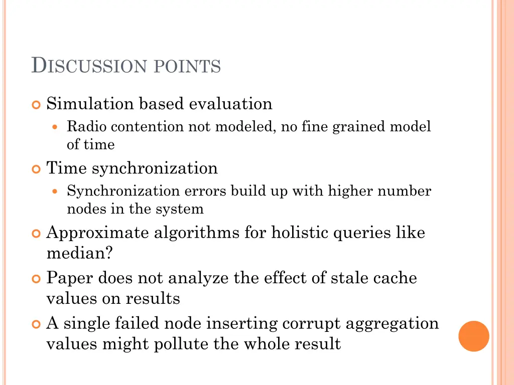 d iscussion points