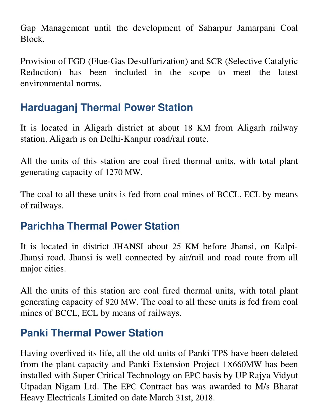 gap management until the development of saharpur
